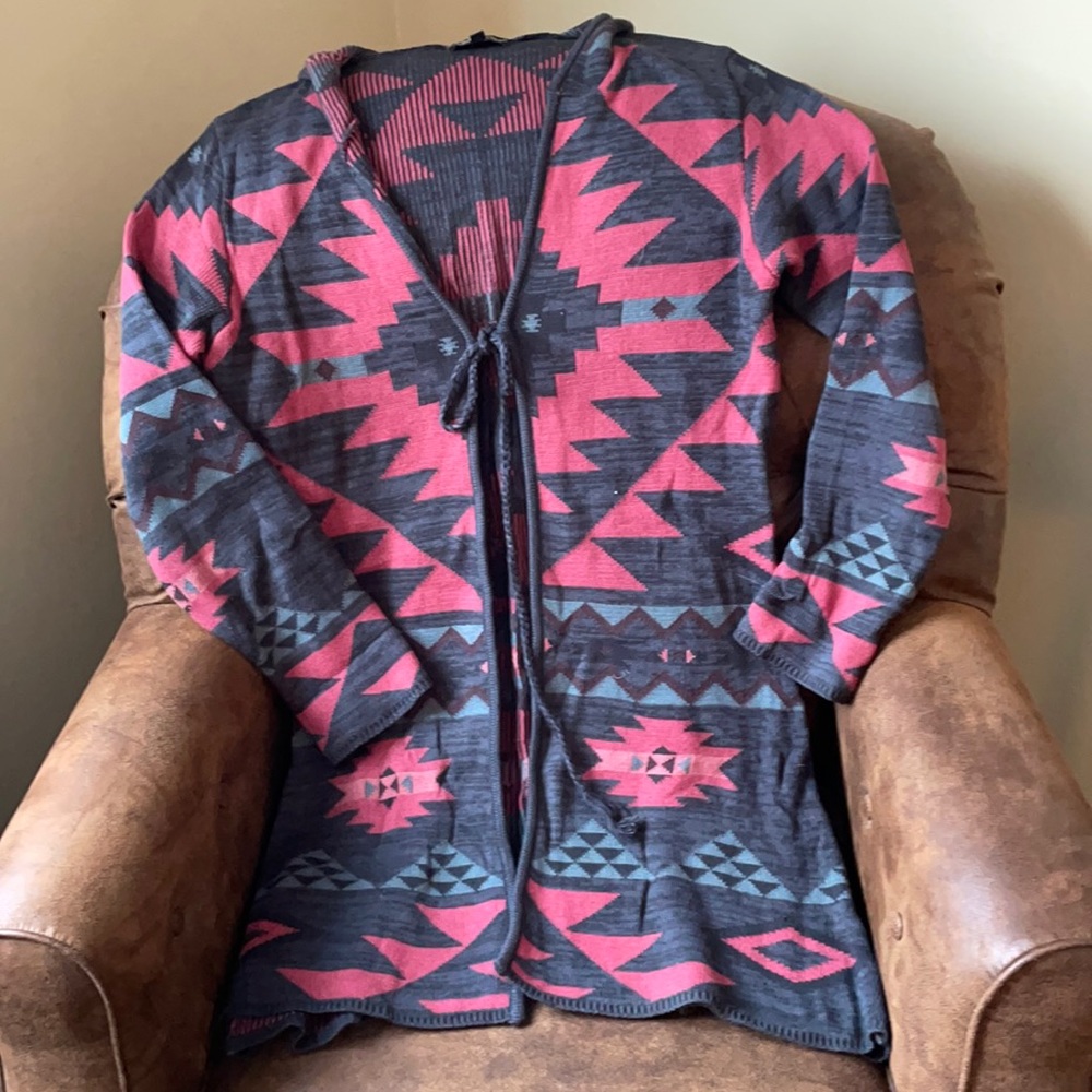 Women’s long open front cardigan